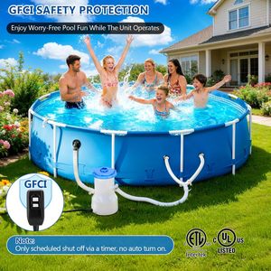 <span class=keywords><strong>Pompe</strong></span> <span class=keywords><strong>de</strong></span> <span class=keywords><strong>filtration</strong></span> <span class=keywords><strong>de</strong></span> piscine 800 GPH avec protection <span class=keywords><strong>de</strong></span> sécurité GFCI, certifiée ETL, cordon <span class=keywords><strong>de</strong></span> 24 pieds, <span class=keywords><strong>pompe</strong></span> à cartouche <span class=keywords><strong>pour</strong></span> piscines gonflables au sol - Product Image 5