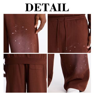 KingSen Vintage Gradient Washed Baggy Sweatpants Men Heavy Cotton Splatter <b>Bleach</b> Wide Leg Streetwear Casual Oversized Pants OEM - Product Image 6