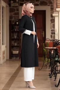 طقم نسائي جديد من 3 قطع: معطف داخلي برقبة دائرية وطقم محتشم من التونيك والبنطلون - Product Image 6