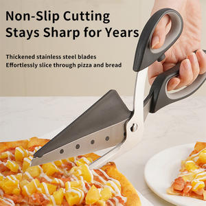 <span class=keywords><strong>Ciseaux</strong></span> <span class=keywords><strong>à</strong></span> <span class=keywords><strong>pizza</strong></span> professionnels 2-en-1 en acier inoxydable, poignée durable en caoutchouc et plastique, outil de cuisine facile <span class=keywords><strong>à</strong></span> utiliser, lavage <span class=keywords><strong>à</strong></span> la main - Product Image 2