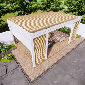 Pérgola de Aluminio de Lujo para Exteriores, Sistema de <span class=keywords><strong>Louvre</strong></span> Motorizado con Control Remoto, Impermeable y Resistente al Viento, para Jardín, Patio o Pabellón - Product Image 5