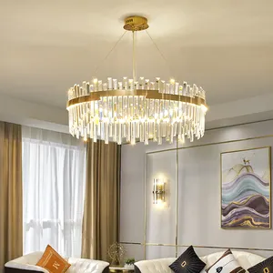 Plafondverlichting Voor Verlichtingsarmatuur Europese Stijl Luxe Kristal 3 Lichte Kleur Dimmen Verandering Led Lamp Gouden Villa Hotel