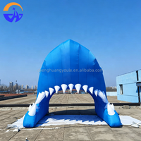 Arche gonflable en forme de requin pour événements extérieurs, en tissu Oxford, facile à installer et durable, idéale pour la publicité