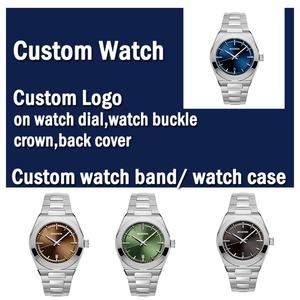 Reloj de Cuarzo de Acero Inoxidable de Alta Calidad con Logotipo Personalizado para Hombre, Elegante Reloj de Pulsera Plateado de Lujo, Resistente al Agua, con Correa de Cocodrilo - Product Image 6