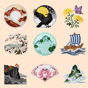 Écharpe légère en toile beige, motif fleurs de <span class=keywords><strong>cerisier</strong></span> et montagne <span class=keywords><strong>Fuji</strong></span>, couleurs délicates, accessoire d'hiver tendance, brodée - Product Image 6