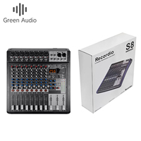 Contrôleur DJ GAX-S8 Pro 8 canaux avec 256 effets de réverbération DSP BT 5.0 Mixeur USB USB pour karaoké Spectacle professionnel sur scène
