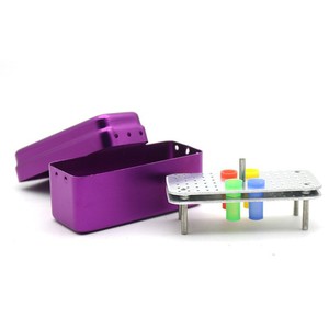 Caja esterilizadora dental de 60 orificios para fresas, soporte de aleación de aluminio para limas de conducto radicular, varios colores, operación manual - Product Image 2