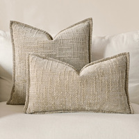 Housses de coussin en chenille super douce teintes solides de luxe avec taies d'oreiller imprimées Boho à bride pour hôtel et maison pour canapé et canapé