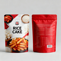 Sachet d'emballage alimentaire en plastique personnalisé avec fenêtre, refermable, pour farine, riz et gâteaux