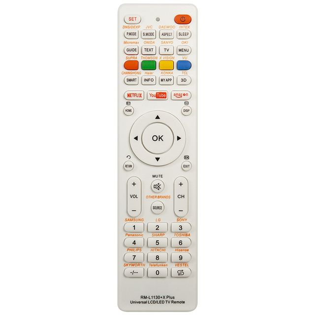 Universal RM-L1130+X Puls Smart Remote Control for All Brands TV 433MHz Frequency ABS Material with Smart Button Function