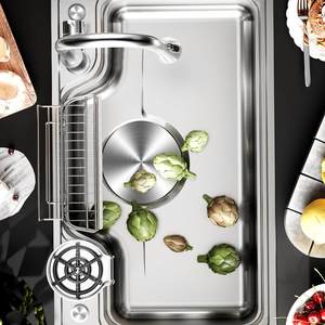 Fregadero <span class=keywords><strong>de</strong></span> Cocina Multifuncional Estilo Japonés, Fregadero <span class=keywords><strong>de</strong></span> Gran Capacidad <span class=keywords><strong>de</strong></span> Acero Inoxidable 304, con Cesta <span class=keywords><strong>de</strong></span> Drenaje + Tabla <span class=keywords><strong>de</strong></span> Cortar - Product Image 2