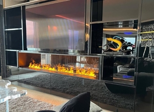 Hot bán Holographic Lò sưởi điện 3 mặt nội thất trang trí hơi nước Mist lò sưởi với bluetooth kết nối phòng khách - Product Image 6