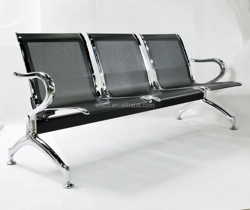 Sıcak satış 3 koltuk havaalanı sandalyesi şemsiye kurutucu Moderne hastane kliniği bekleme odası sandalyeleri siyah bekleme sandalyeleri