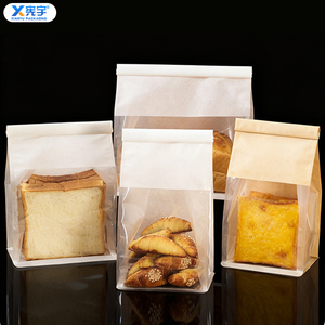 Kemasan Roti Logo Kustom Kantong Kertas Kraft Food Grade Anti Minyak Dengan Jendela untuk Kue Panggang, Kue Kering, dan <span class=keywords><strong>Popcorn</strong></span> - Product Image 6