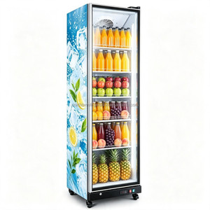 Vente en gros de petits réfrigérateurs de présentation de boissons à économie d'énergie et de vitrines réfrigérées à une porte entièrement vitrées - Product Image 4