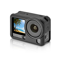 Étui de protection en silicone pour caméra d'action DJI Osmo Action 6 avec capuchon d'objectif, sangle de poignet et ouverture latérale à dégagement rapide