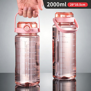 2000ml Reusable Transparent Water Bottle with <b>Straw</b> Lid for Fitness & Travel - Product Image 6