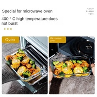 Plat de cuisson en verre, résistant au four et au micro-ondes, résistant aux hautes températures, carré, avec compartiments, pour la cuisson vapeur domestique et les plats de poisson