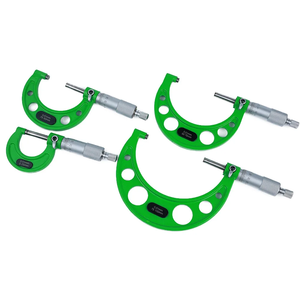 Aralık 0-100mm 4 adet/takım yüksek hassasiyetli 0.01mm mikrometre yeşil plastik kutu taşlama dış mikrometre ölçüm araçları - Product Image 2