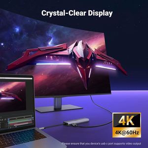 UGREEN Revodok-Hub USB C 7 en 1, adaptateur Ethernet Gigabit 4K @ 60Hz-HDMI, charge PD 100W, ports de données USB a, lecteur de carte SD/TF - Product Image 3