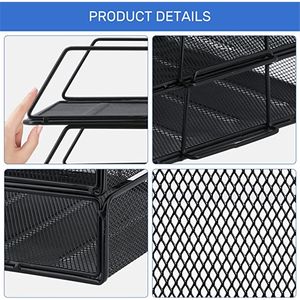 Organiseurs de bureau, porte-documents, organiseur de lettres à 4 niveaux, rangement pour fournitures de bureau, tiroir et porte-stylos, organiseur de dossiers de bureau - Product Image 6