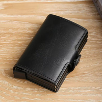 Porte-cartes en fibre de carbone avec logo personnalisé disponible, grande capacité, double couche, blocage des cartes magiques