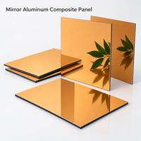 Panneau composite en aluminium miroir or rose de 3 mm, panneau ACM pour murs décoratifs intérieurs