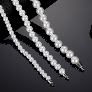 Vendite dirette della fabbrica Hip Hop collana di <span class=keywords><strong>perle</strong></span> bianche Xxx 6MM 8MM 10MM collana europea <span class=keywords><strong>con</strong></span> ciondolo a croce per uomo - Product Image 3