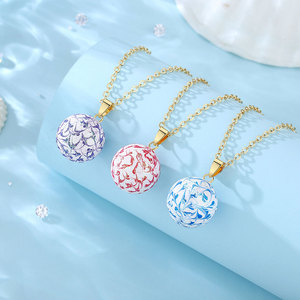 Changda brillo rosa púrpura azul oro colorido Ángel llamador campana armonía <span class=keywords><strong>Bola</strong></span> brillante carillón <span class=keywords><strong>Bola</strong></span> collar música <span class=keywords><strong>Bola</strong></span> joyería - Product Image 2