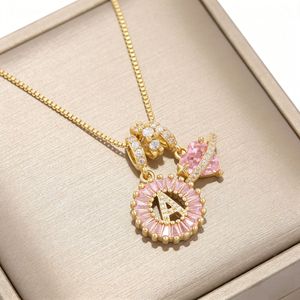 Collana con Ciondolo a Corona Personalizzata con Lettera, Gioielli di Moda per Donne e Ragazze con Zirconi, Collane con Iniziali del Nome - Product Image 1