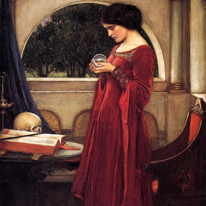 John William Waterhouse La Sfera di Cristallo 1902, Dipinto a Olio Impressionista su Tela, Alta Qualità, Fatto a Mano, Arte Ecologica - Product Image 1
