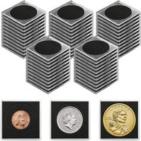 Porte-monnaie en argent de 2 pouces avec joint en mousse, Capsules de 5 tailles, étuis d'organisation en acrylique, boîte d'exposition et rangement en plastique