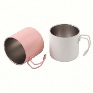 แก้วกาแฟแบบพกพา สแตนเลสสองชั้น พิมพ์ลายโลโก้ - Product Image 1