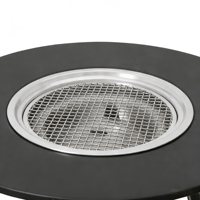 Table de feu moderne en métal pliable, durable et légère pour villa, camping et patio – Ensemble portable pour barbecue extérieur