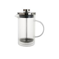 Vente en gros 350ml Double paroi Presse française Cafetière 12oz Haute Borosilicate Verre Transparent Caractéristique commerciale Cafetiere