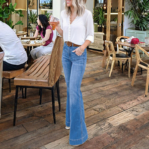 Jeans de Mujer 2025, Cintura Alta, Corte Recto, Estampado Animal, Vintage, Ecológicos, Microelásticos, Resistentes al Viento, Transpirables, Estilo Urbano - Product Image 3