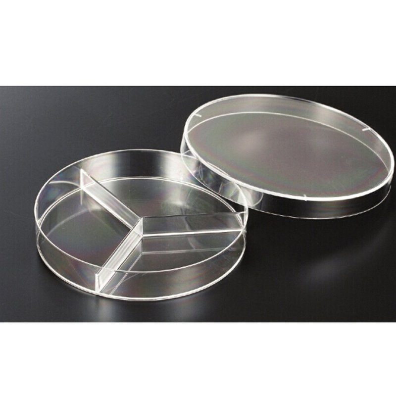 2 Compartments 90mm Plastic Petri Dish