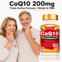 OEM CoQ10 200mg Softgels avec Shilajit PQQ Formule triple action-Complément alimentaire énergétique pour la santé cardiaque
