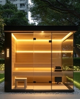 Sauna extérieur Full Pecturm en bois de pruche canadien pour 4 personnes, idéal pour la gym et le spa, faible EMF et consommation d'énergie