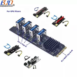 4 Ports USB 3.0 PCI-E 1X Signal To M.2 NGFF Key B+M Interface Expansion Riser Card For Graphics Card GPU Riser