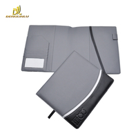 Portafolio de cuero de tamaño A5, portatarjetas de papel, carpeta de archivos de negocios