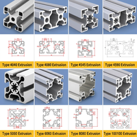 Profilé en aluminium standard européen 2020, tube carré anodisé 6063-T5, cadre d'imprimante 3D personnalisé, usinage CNC pour la fabrication