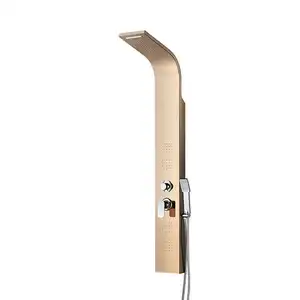New Arrival Gold 1400*200mm Stainless Steel Wall Mounted Thermostatic Shower Panel Bathroom With Slide Bar