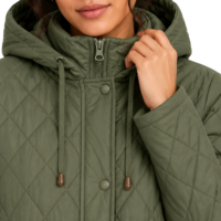 Veste matelassée légère à motif 3D pour femme, coupe oversize, entièrement zippée, à manches longues, avec poches, pour l'hiver