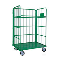 Conteneur de transport logistique pliable industriel à 3 côtés en treillis métallique pour le linge et le stockage en vente au détail