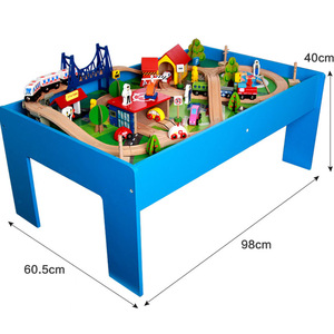 Ensemble de <span class=keywords><strong>garage</strong></span> pour <span class=keywords><strong>petit</strong></span> train de 88 pièces pour enfants avec petite table de <span class=keywords><strong>jouet</strong></span> éducatif <span class=keywords><strong>en</strong></span> <span class=keywords><strong>bois</strong></span> de locomotive électrique - Product Image 2