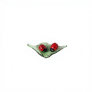 Adornos de Vidrio de Murano Hechos a Mano con Forma de Hojas y <span class=keywords><strong>Coccinella</strong></span> <span class=keywords><strong>Septempunctata</strong></span>, Ideales para Micro-Paisajismo y Jardinería - Product Image 6