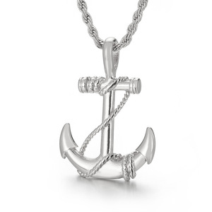 Collana Lunga da Uomo Stile Hip Hop Rock con Ciondolo Ancora in Acciaio Inossidabile Resistente allo Sbiadimento - Product Image 6