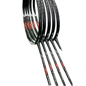 Raquette de badminton ultra-légère en fibre de carbone, cadre de forme spéciale, cohésion offensive, 40T, dure, télescopique, durable, tissu amateur - Product Image 1