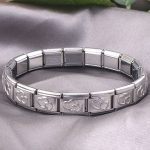 Wholesale 18Cm Italian <b>Bracelet</b> Stainless Steel Charms Gold Heart Italian Steel Charms Links <b>Bracelet</b> - Product Image 5